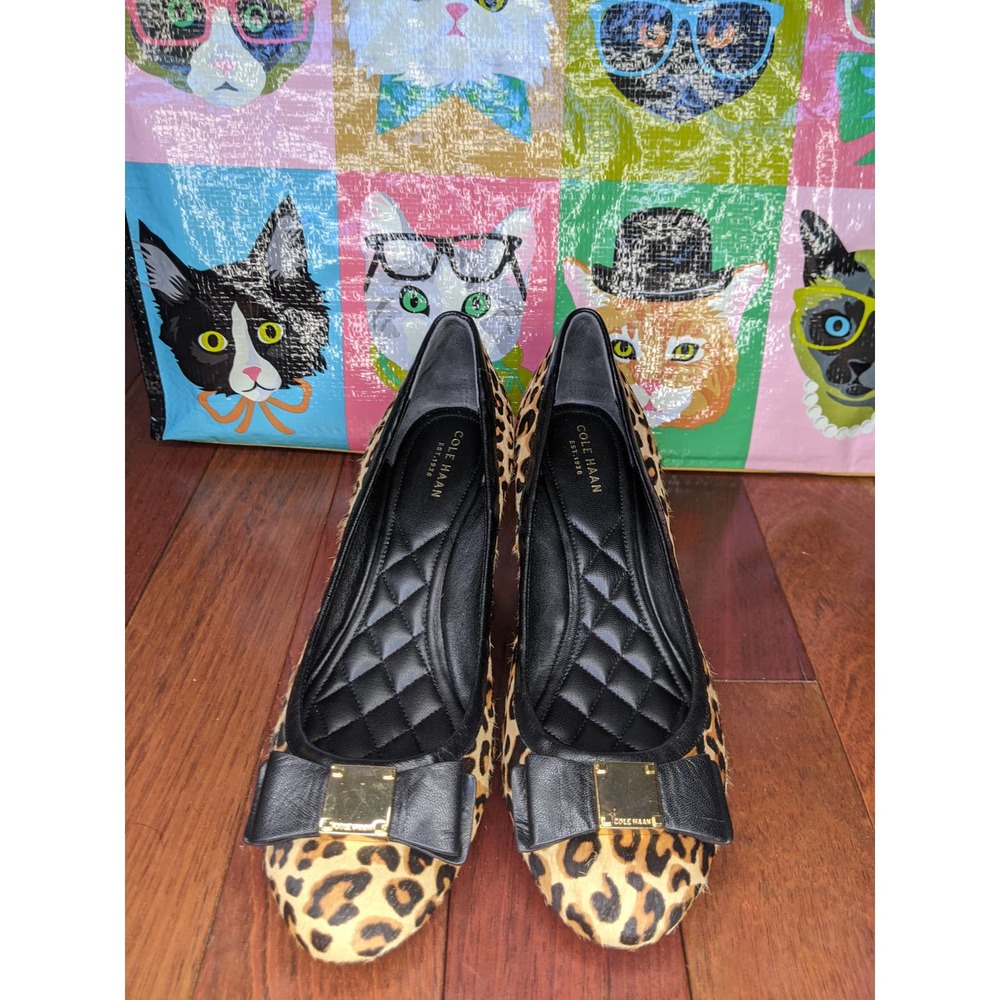 Cole Haan Tali Grand Bow Wedge, Ocelot, 9.5